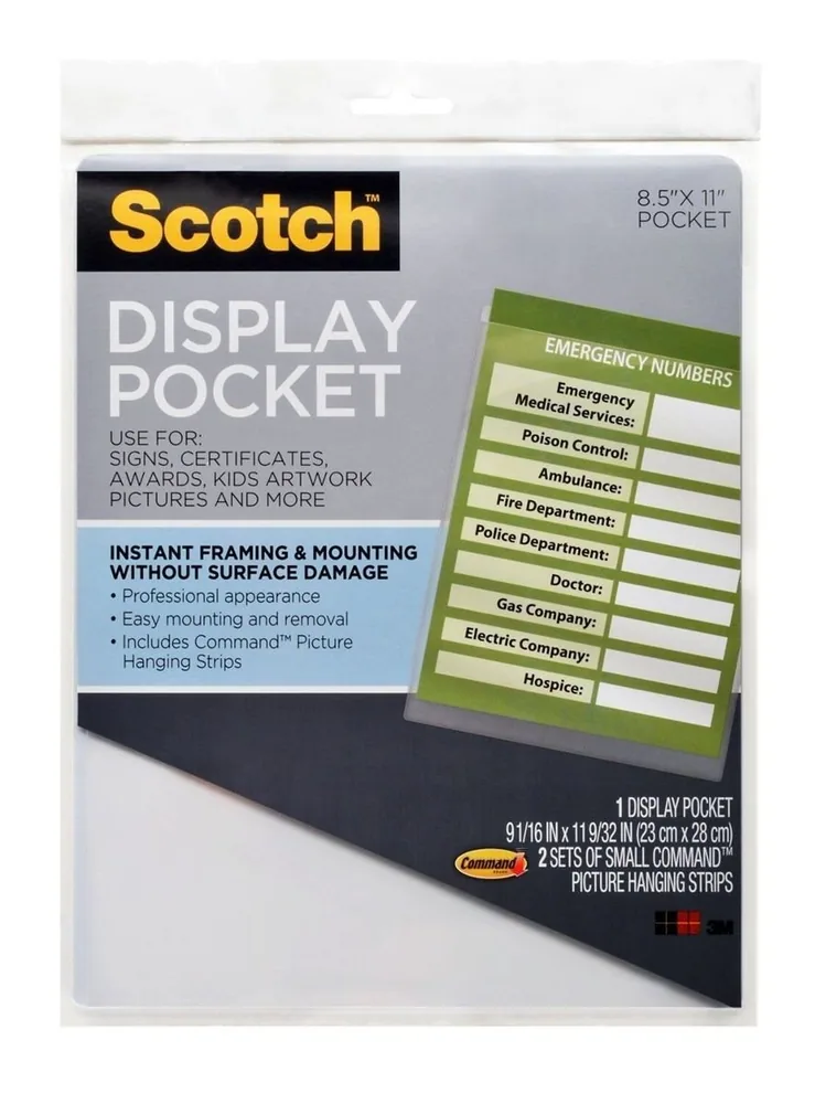 Bolsillos Scotch™ para Mostrador WL854C, 8.81 in x 11.2 in (22.3 cm x 28.4 cm)