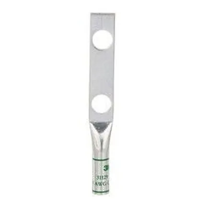 3M™ Scotchlok™ Zapata de Barril Largo de Cobre, Dos Agujeros, 31129, hasta 35 kV, 1 AWG, Verde