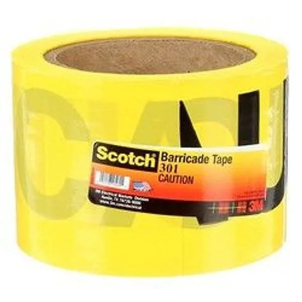 Cinta de Barricada Scotch® 301, PRECAUCIÓN, 3 in x 300 ft, Amarillo