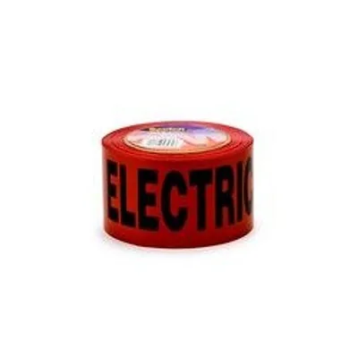 Cinta de Barricada Enterrada Scotch® 302, PRECAUCIÓN LÍNEA ELÉCTRICA ENTERRADA, 3 in x 1000 ft, Rojo