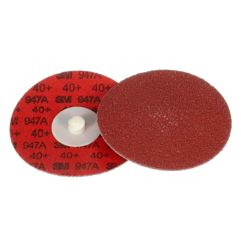 Disco Roloc™ de borde duradero 3M™ Cubitron™ II, 947A, 40+, Peso X, TR, Granate, 3 in, Dado R300V