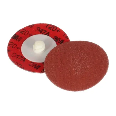 3M™ Cubitron™ II Roloc™ Durable Edge Disc 947A, 120+, X-weight, TR, Maroon, 2 in, Die R200P