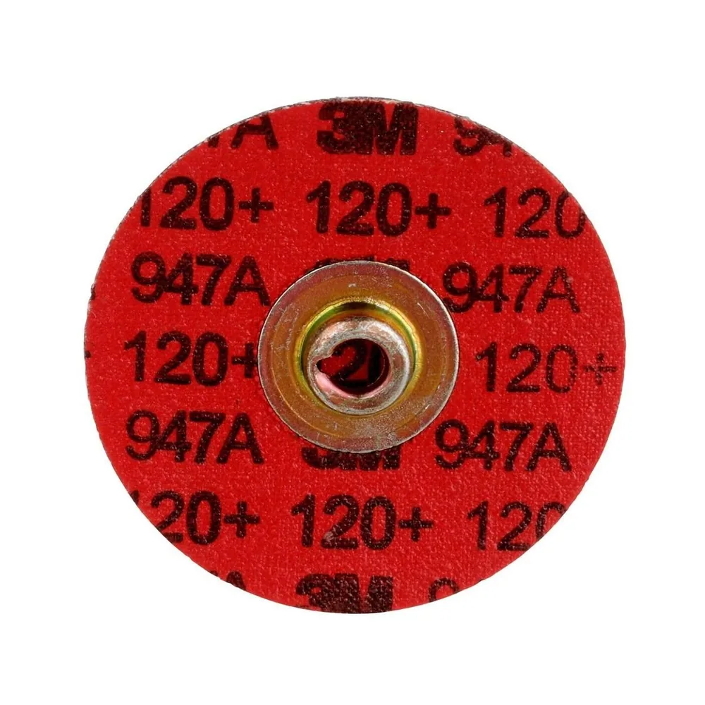 Disco Roloc™ de borde duradero 3M™ Cubitron™ II, 947A, 120+, Peso X, TSM, Granate, 2 in, Dado RS200PM