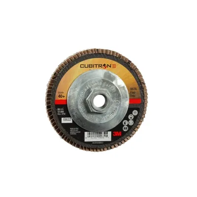 3M™ Cubitron™ II Flap Disc 967A, 40+, T27 Quick Change, 4-1/2 in x 5/8"-11, Giant