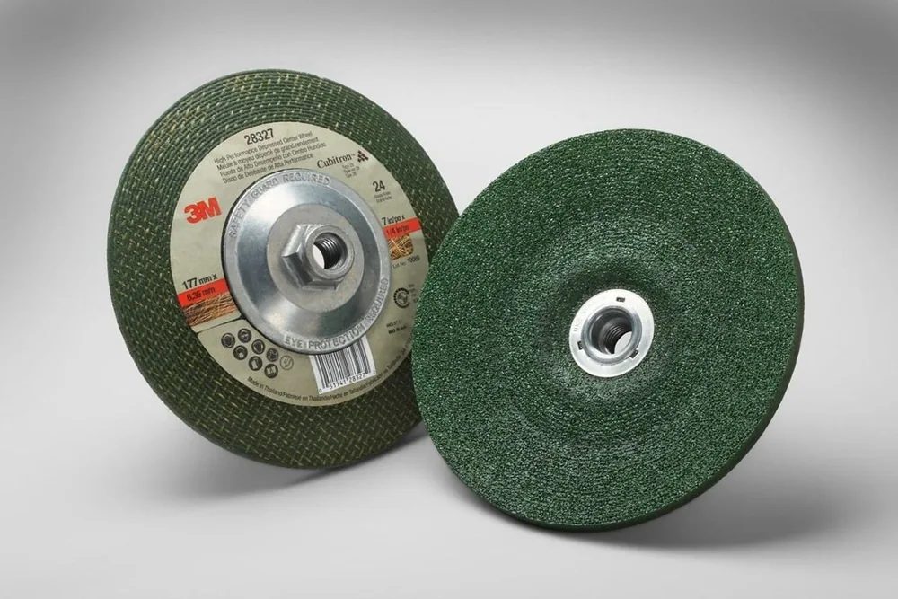 3M™ Green Corps™ Disco de Desbaste Deprimido, T27, 36, 7 in x 1/4 in x 5/8 in-11 Interno