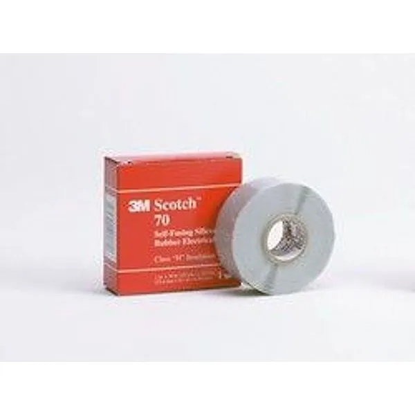 Cinta de Aislar Eléctrica de Hule de Silicona Autofusionable Scotch® 70, 1 in x 30 ft, AZUL CIELO/GRIS