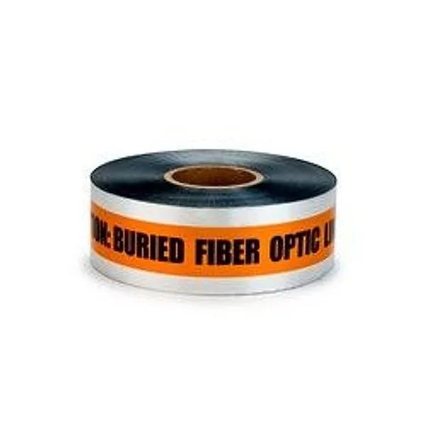 Cinta Scotch® de Barricada Enterrada Detectable 409, PRECAUCIÓN LÍNEA DE FIBRA ÓPTICA ENTERRADA ABAJO, 6 in x 1000 ft, Naranja