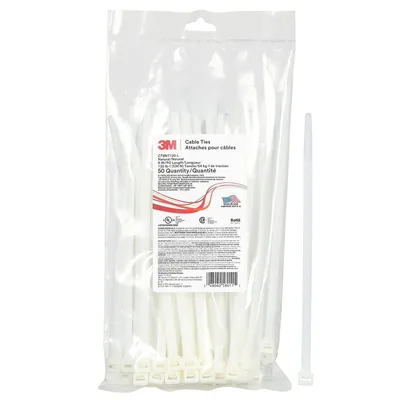 3M™ Cable Tie CT8NT120-L, Natural 8 inch 120 lb, 50/Bag