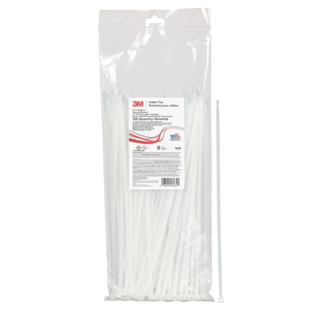 3M™ Cincho CT11NT50-C, Natural 11 pulgadas 50 lb, 100/Bolsa