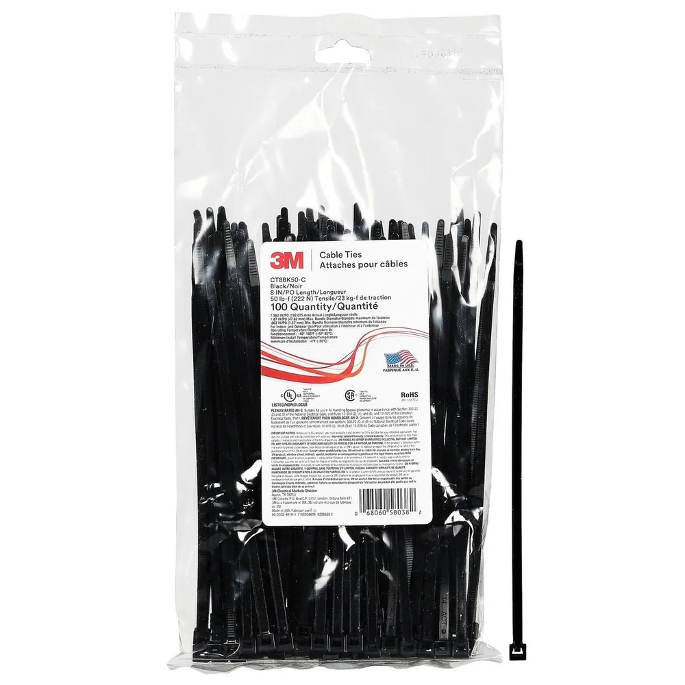 3M™ Cincho CT8BK50-C, Negro 8 pulgadas 50 lb