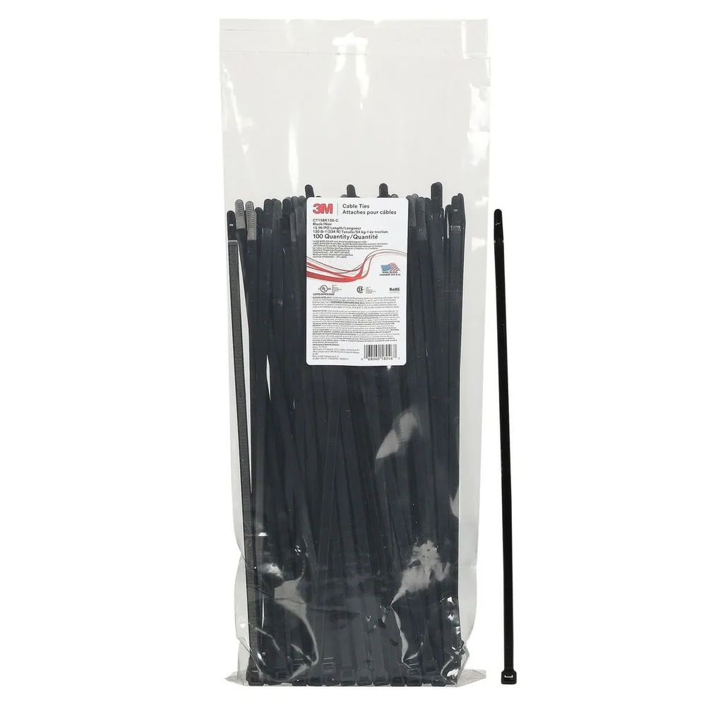 3M™ Cincho CT15BK120-C, Negro 15 pulgadas 120 lb, 100/Bolsa