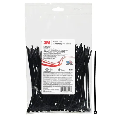 3M™ Cable Tie CT6BK40-C, Black 6 inch 40 lb