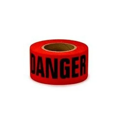 Cinta de Barricada Scotch® 331, PELIGRO, 3 in x 1000 ft, Rojo