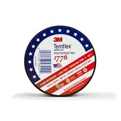 3M™ Temflex™ Vinyl Electrical Tape 1776, 3/4 in x 60 ft, 1-1/2 in Core, Black