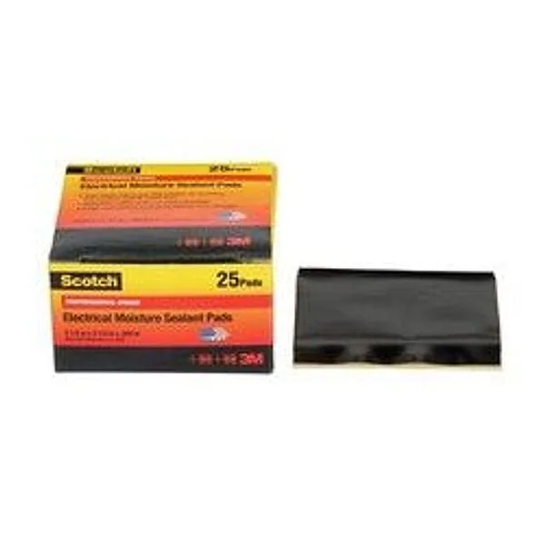 Almohadilla Scotch® de Sellador de Humedad Eléctrica 06149, 2-1/2 in x 2-1/2 in, Negro