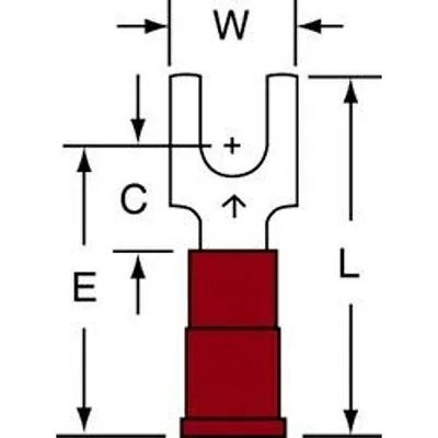 3M™ Scotchlok™ Block Fork Nylon Insulated, MNG18-8FBX, suitable for use in a terminal block
