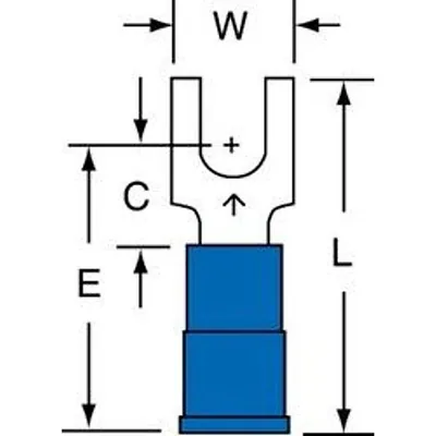 3M™ Scotchlok™ Block Fork Nylon Insulated, MNG14-8FBX, suitable for use in a terminal block