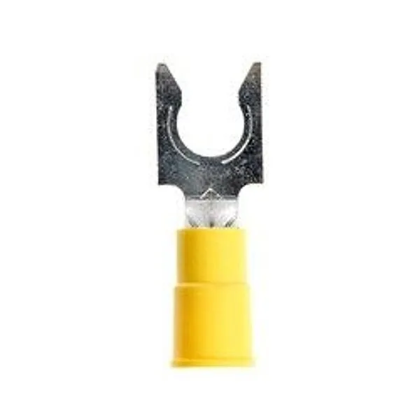 3M™ Scotchlok™ Terminal de horquilla con bloqueo aislado con vinil, MV10-14FLX, lengüeta tipo resorte se ajusta firmemente alrededor del birlo