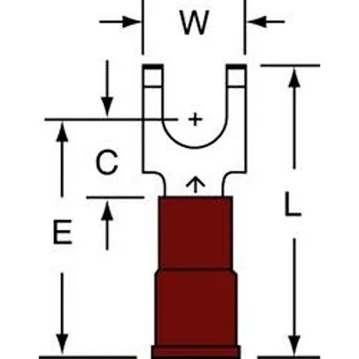 3M™ Scotchlok™ Flanged Block Fork Nylon Insulated, MNG18-10FFBX, suitable for use in a terminal block