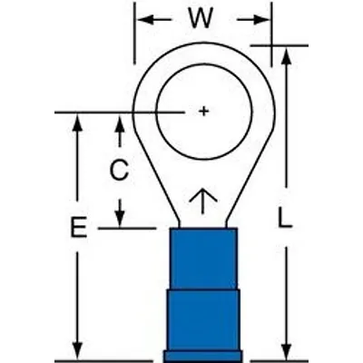 3M™ Scotchlok™ Ring Nylon Insulated, MNG14-516R/SX, standard-style ring tongue fits around the stud