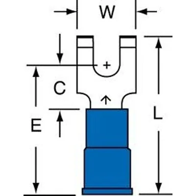 3M™ Scotchlok™ Flanged Block Fork Nylon Insulated, MNG14-8FFBX, suitable for use in a terminal block