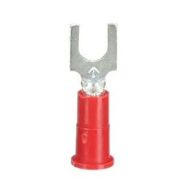 Terminal de Horquilla de Bloque Aislada con Vinil 3M™ Highland™ BFV18-8Q, Birlo 8, 22 - 18 AWG, Rojo