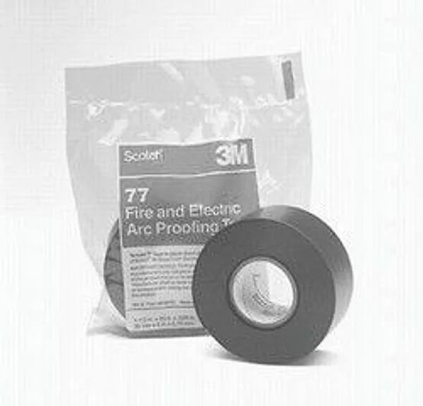 Cinta Scotch® Retardante a la Flama para Protección contra Arco Eléctrico 77, 1-1/2 in x 20 ft, Negro