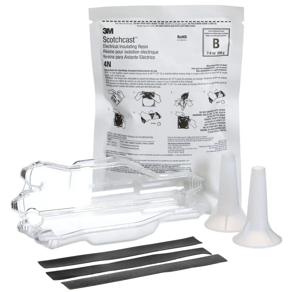 Kit de Empalme con Resina Tipo Y 3M™ Scotchcast™ 82-B1N, 1-5 kV, Sin Blindaje