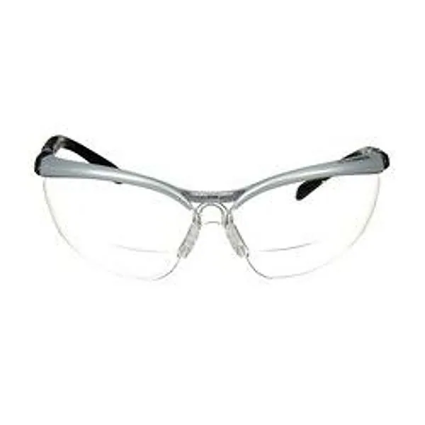 3M™ Lentes de Seguridad BX™ Reader 11375-00000-20, Lente Transparente, Marco Plateado, +2.0 Dioptría