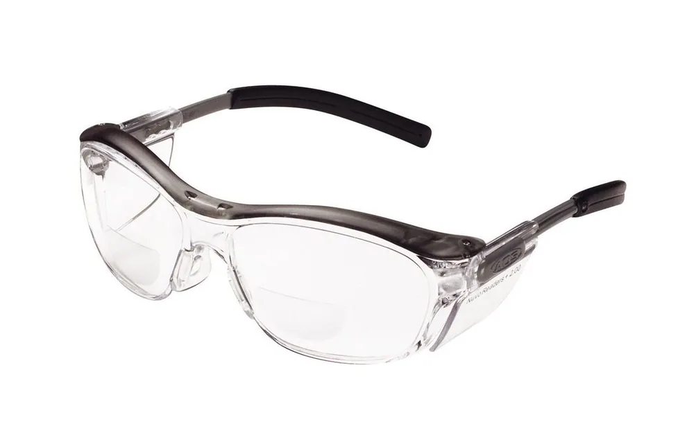 3M™ Lentes Protectores Nuvo™ 11435-00000-20, Lente Transparente, Marco Gris, +2.0 Dioptrías