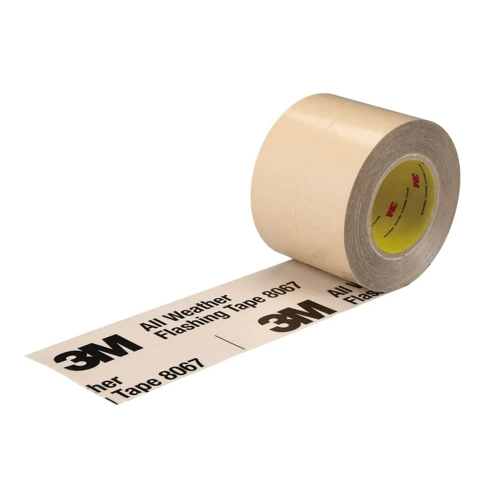 3M™ Cinta de destello para todo clima 8067, Bronceado, 3 in x 75 ft revestimiento con ranura (ranura 2-1)