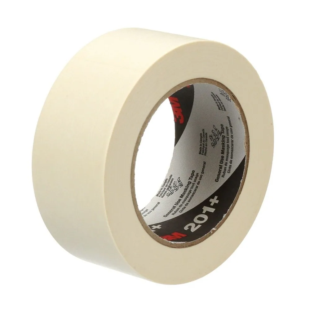 3M™ Cinta Masking Uso General 201+, Tan, 48 mm x 55 m, 4.4 mil