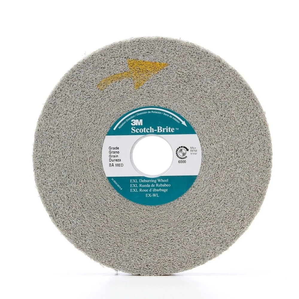 Rueda Convoluta Desbarbadora Scotch-Brite™ EXL, XL-WL, 8S Fine, 8 in x 5/8 in x 3 in
