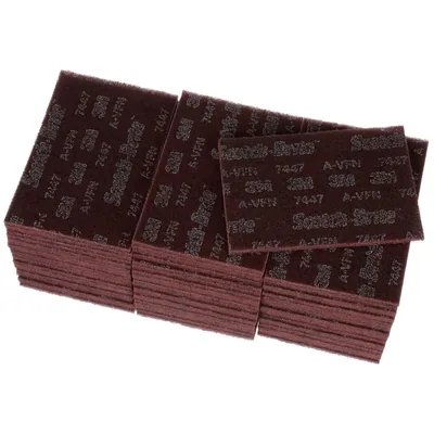 Scotch-Brite™ Hand Pad 7447B Pro, PO-HP, A/O Very Fine, Maroon, 6 in x 9 in Bulk