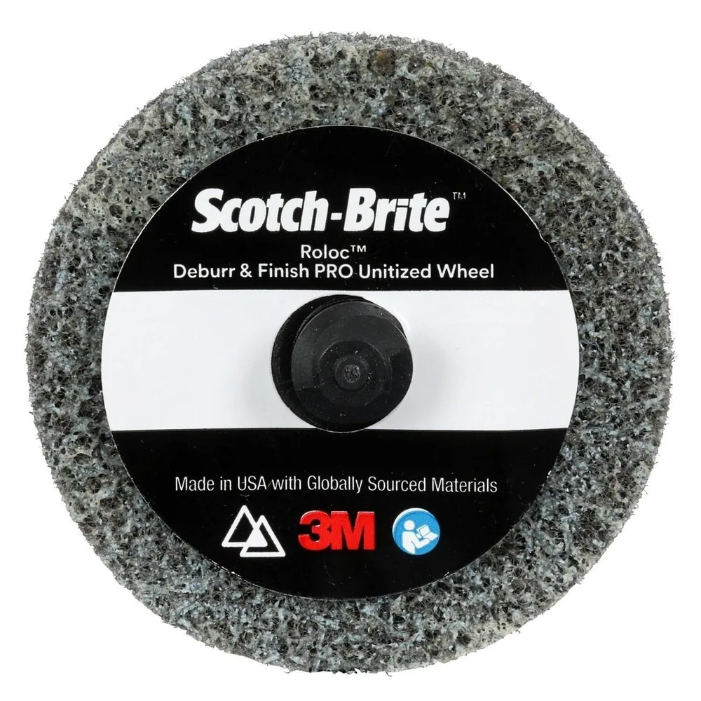 Rueda Scotch-Brite™ Roloc™ Desbarbado y Acabado PRO Unitizada, DP-UR, 6C Medio+, TR, 2 in x 1/8 in