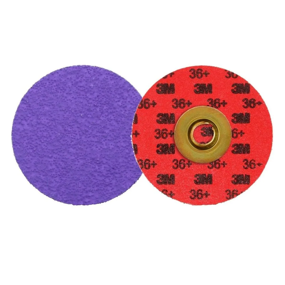 Disco Roloc™ de borde duradero 3M™ Cubitron™ 3, 1184F, 36+ Peso YF, TSM, Morado, 3 in, Dado RS300VM, 50/Cartón
