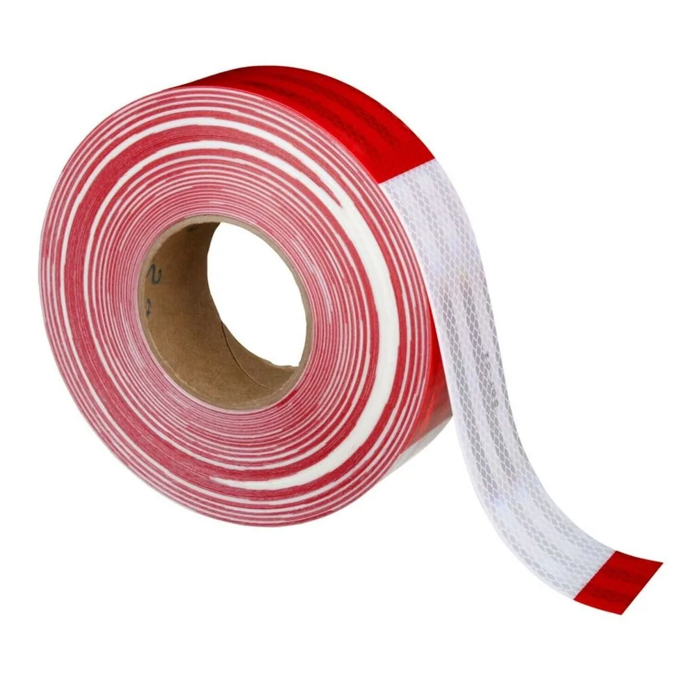 Marcas de Conspicuidad Diamond Grade™ 3M™ 983-32, Rojo/Blanco, 2 in x 150 ft, Catálogo 3M #: 67533