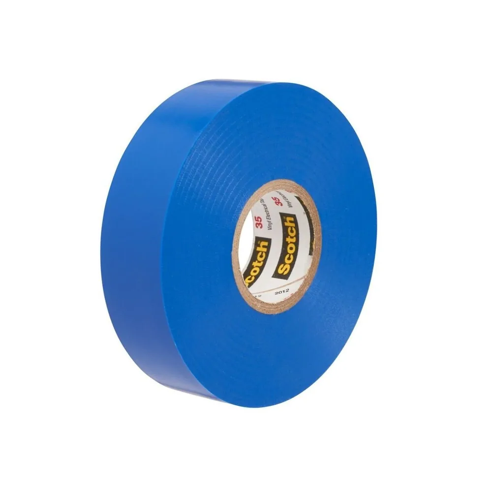 Scotch® Vinyl Color Coding Electrical Tape 35, Blue, Configurable, 2 x 108