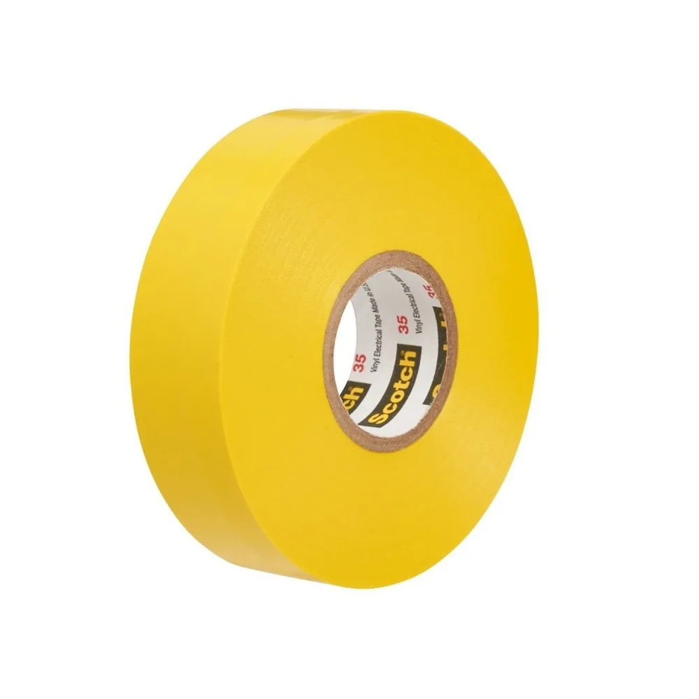 Scotch® Vinyl Color Coding Electrical Tape 35, Yellow, Configurable, 2 x 108