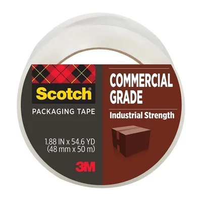 Scotch® Commercial Grade Shipping Packaging Tape 3750, 1.88 in x 54.6 yd (48 mm x 50 m)