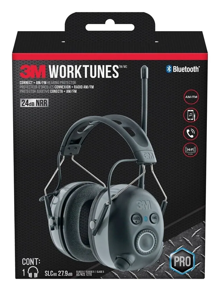 3M™ Work Tunes™ Connect + AM/FM Protector Auditivo con Tecnología Bluetooth®, 90542H1-DC-PS