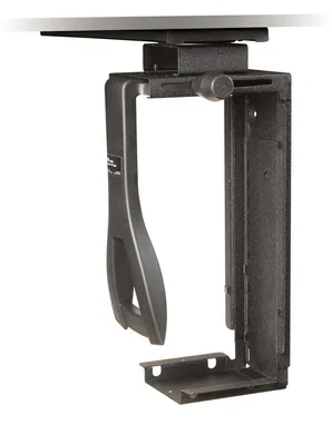 3M™ Adjustable Under-desk CPU Holder with 360 Degree Swivel, Black, CS200MB
