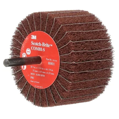 Scotch-Brite™ Combi-S Wheel 80801, 3 in x 1-3/4 in 1/4 in Shank 80 X-weight