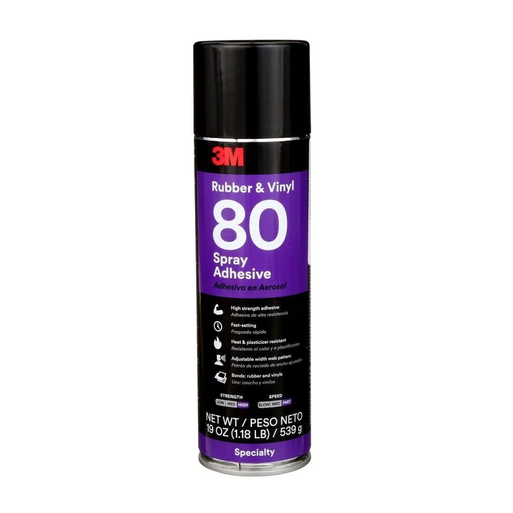 Adhesivo en Spray para Caucho y Vinil 3M™ 80, Amarillo, Lata de 24 fl oz (Peso Neto 19 oz), No disponible para la venta en CA y otros estados