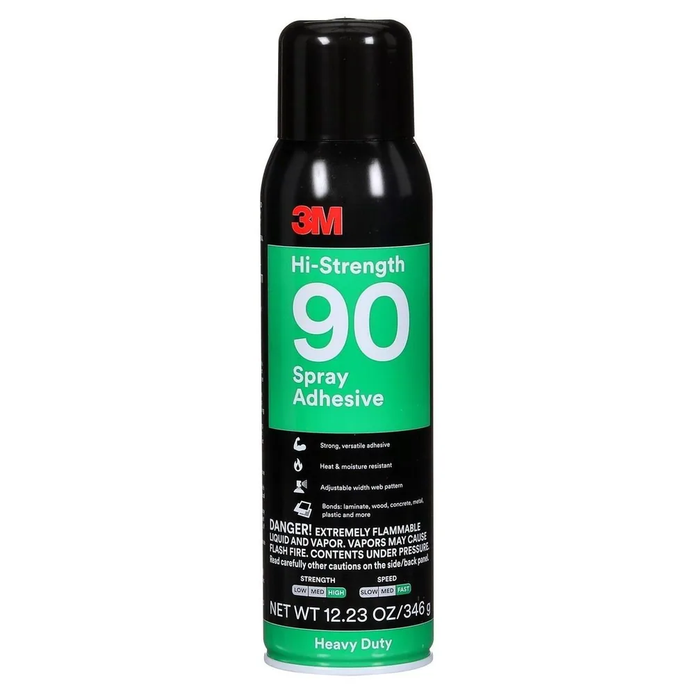 Adhesivo Aerosol de Alta Resistencia 3M™ 90, Transparente, Lata de 16 fl oz (Peso Neto 12,23 oz), No se Vende en CA y Otros Estados