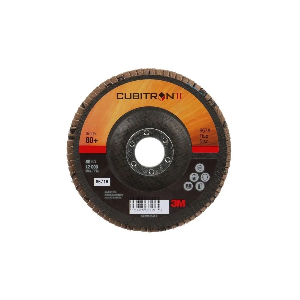 Disco de láminas 3M™ Cubitron™ II, 967A, 80+, T27, 5 in x 7/8 in