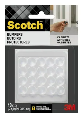 Scotch™ Self-Stick Rubber Pad Bumpers SP951-NA, Clear, 1/2 in