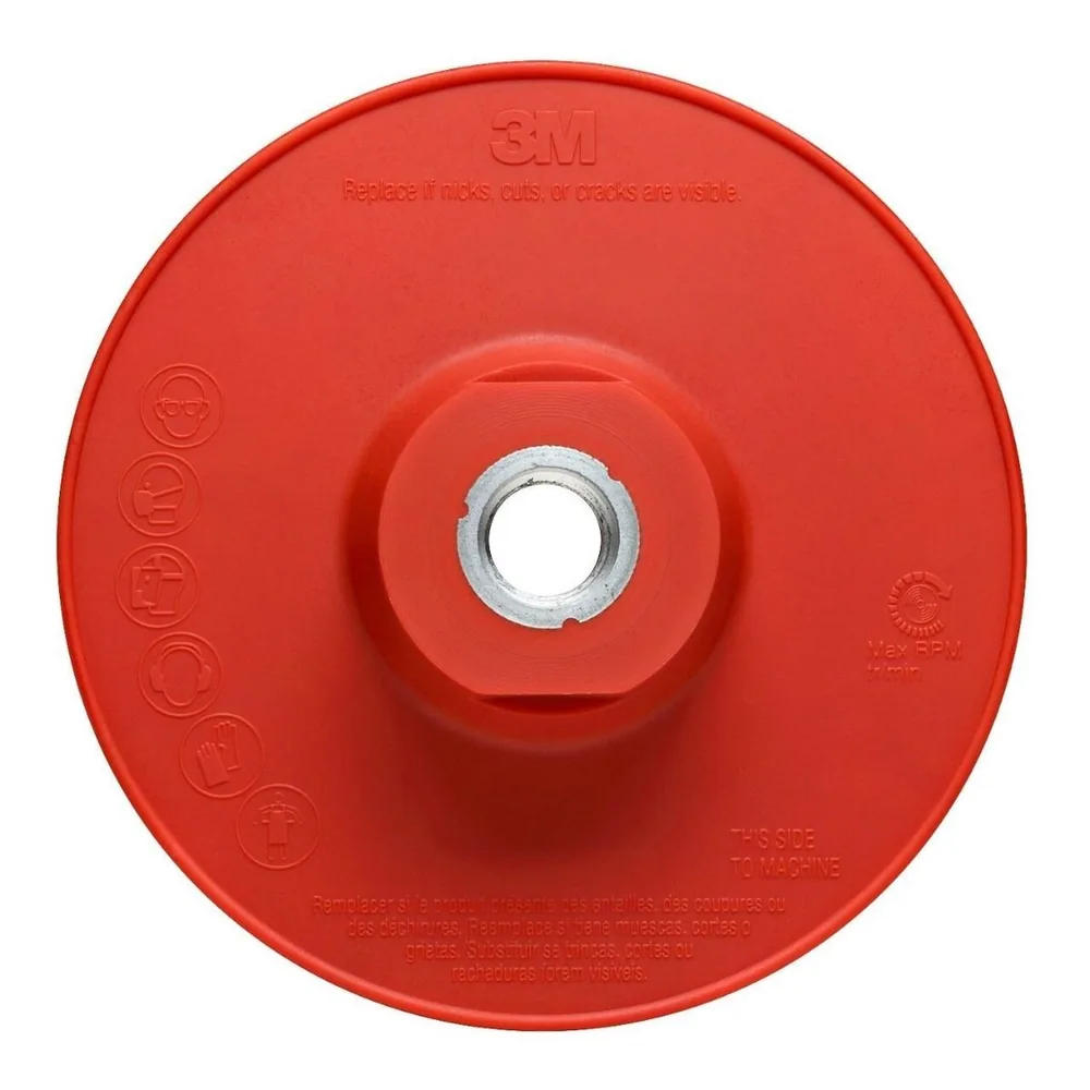 Almohadilla Respaldo de Disco Acanalada 3M™ 88657, Dureza Extra, Rojo, 7 in, Una Pieza