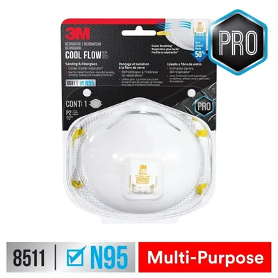 Respirador Con Válvula para Lijado y Fibra de Vidrio 3M™ 8511H1-DC-PS