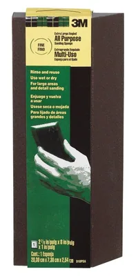 3M™ Extra Large Single Angle Sanding Sponge 910PSA-12-CC, 2 7/8 in x 8 in x 1 in Fine